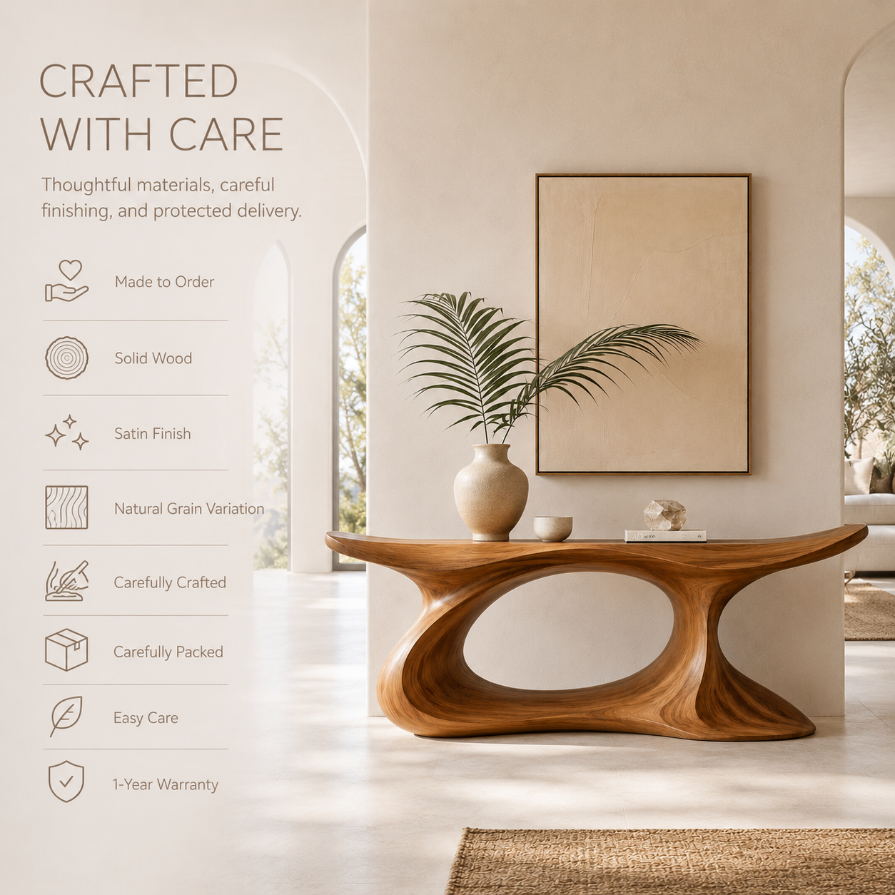 Selene Warm Walnut Console Table - product image 09