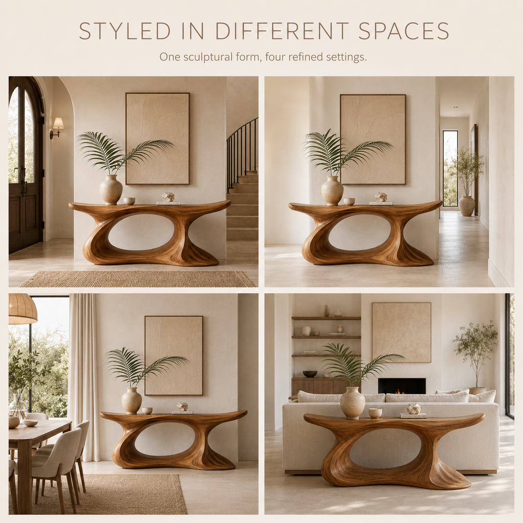 Selene Warm Walnut Console Table - product image 10