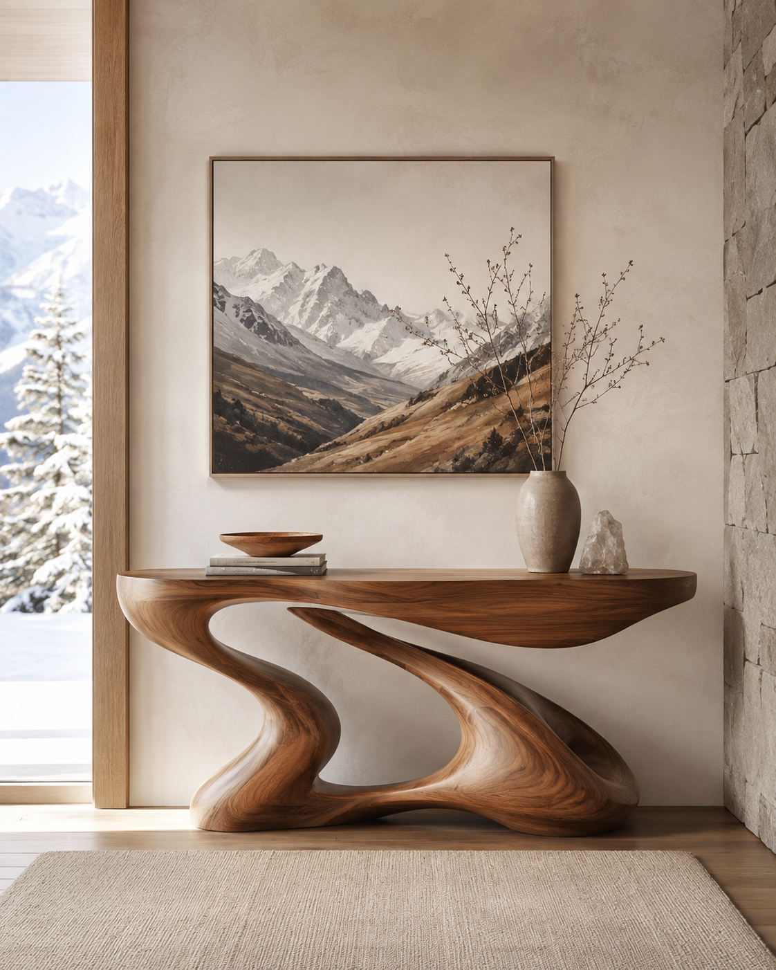 Uma Organic Entry Console Table - main view