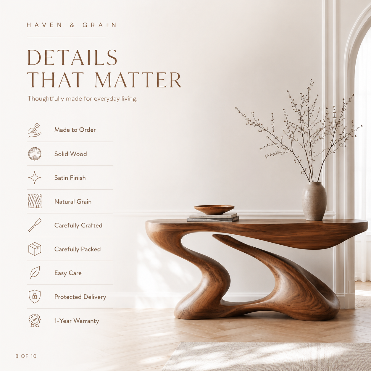 Uma Organic Entry Console Table - product image 09