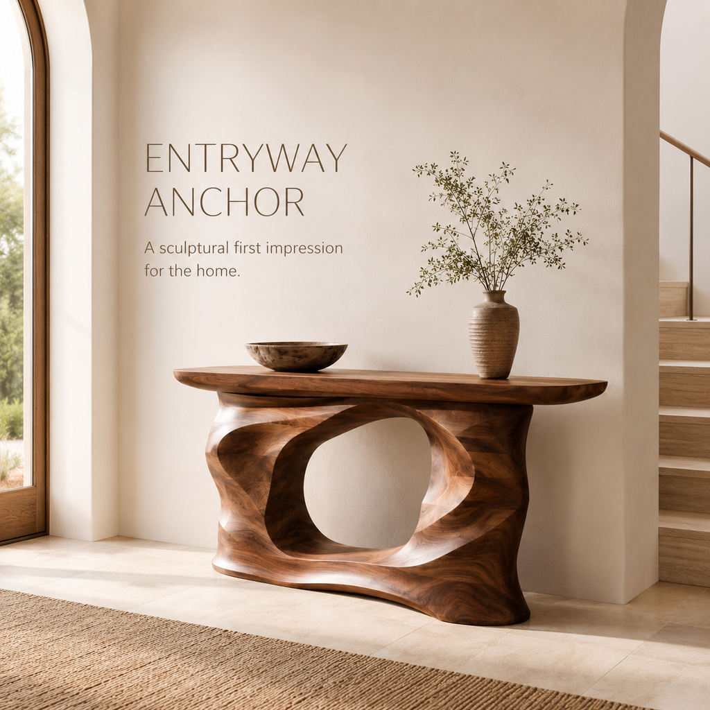 Wren Rounded Wood Console Table - product image 02
