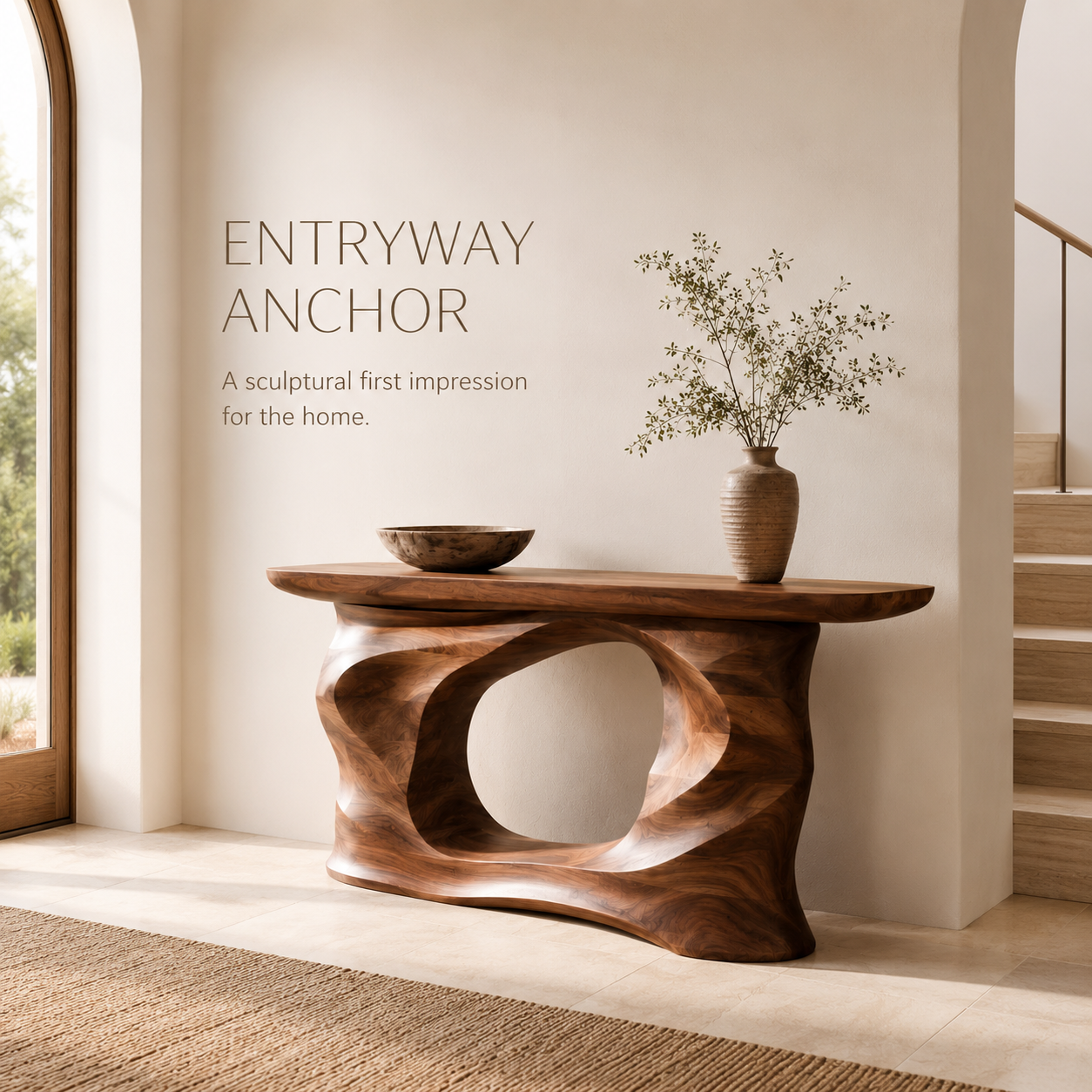 Wren Rounded Wood Console Table - product image 02