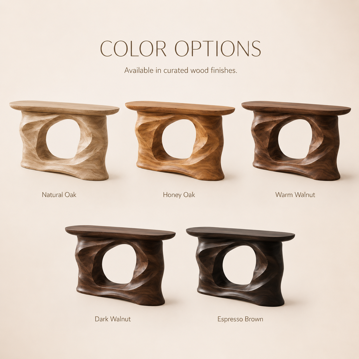 Wren Rounded Wood Console Table - product image 03