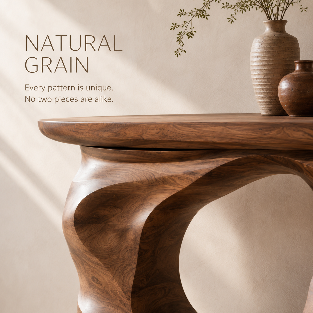 Wren Rounded Wood Console Table - product image 06