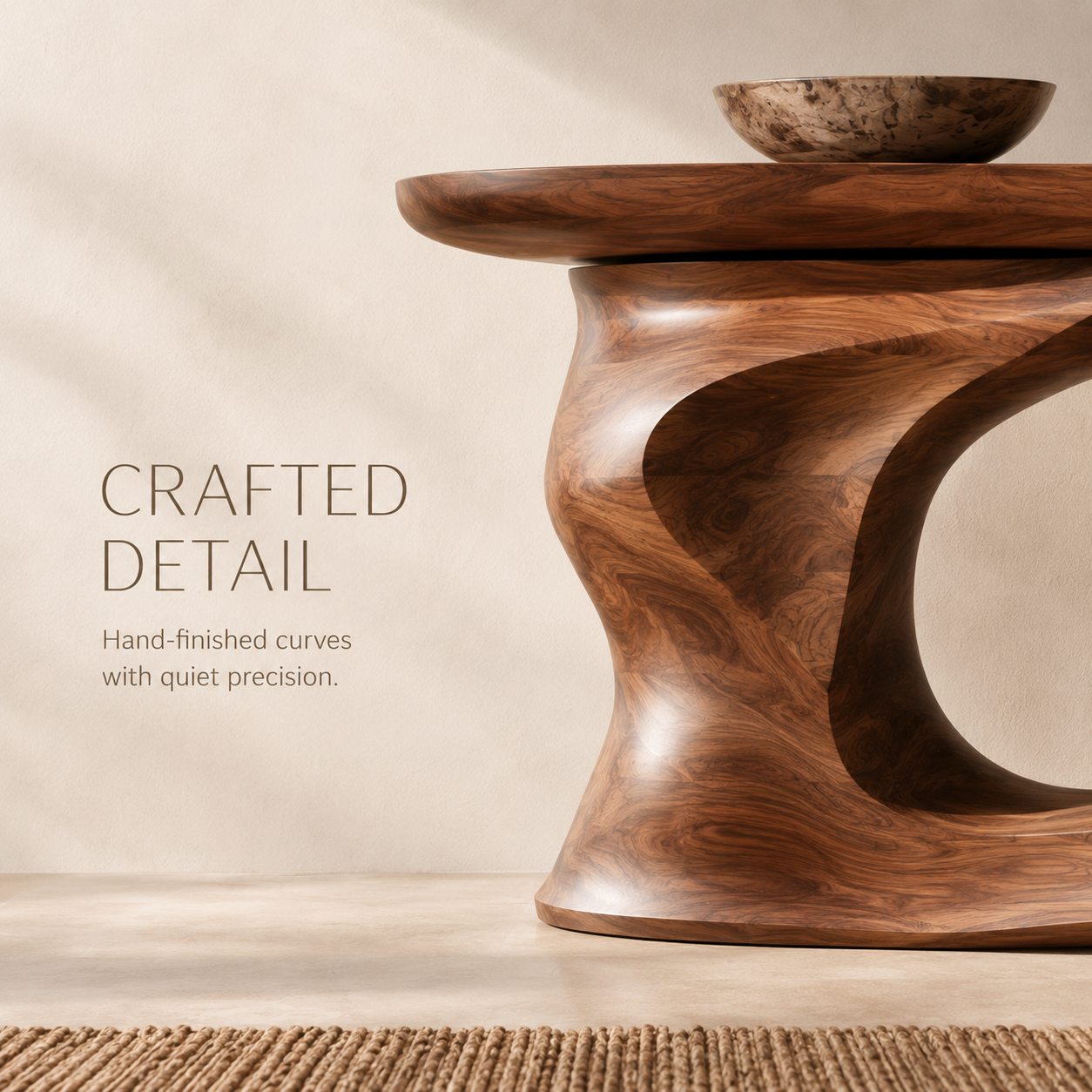 Wren Rounded Wood Console Table - product image 07
