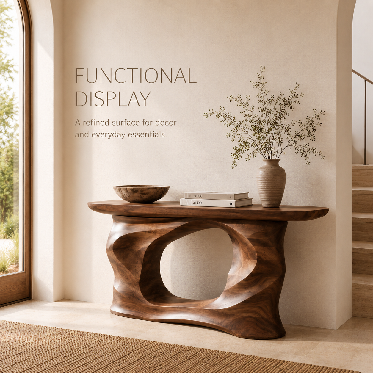 Wren Rounded Wood Console Table - product image 08
