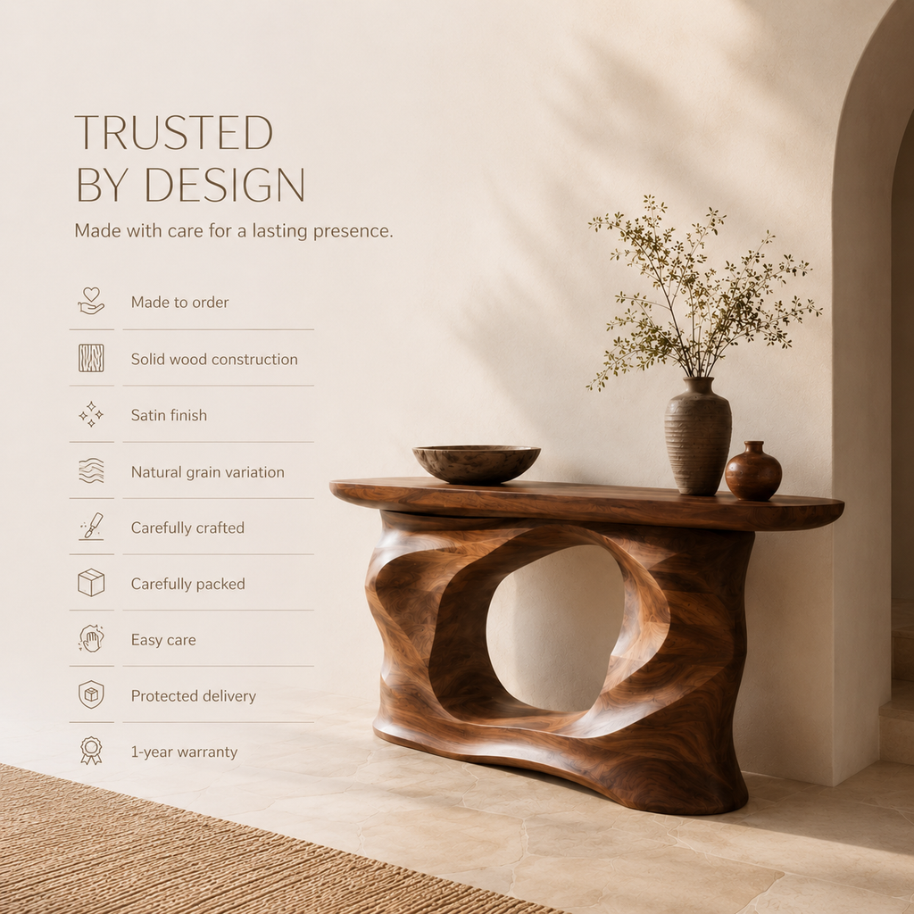 Wren Rounded Wood Console Table - product image 10