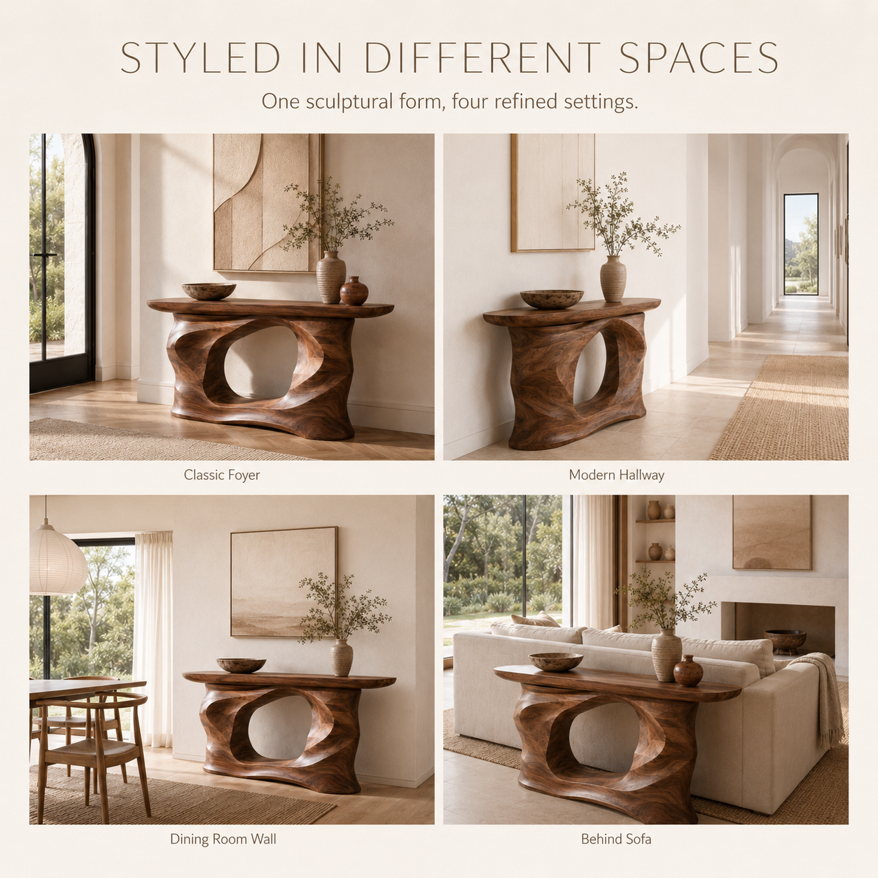 Wren Rounded Wood Console Table - product image 11