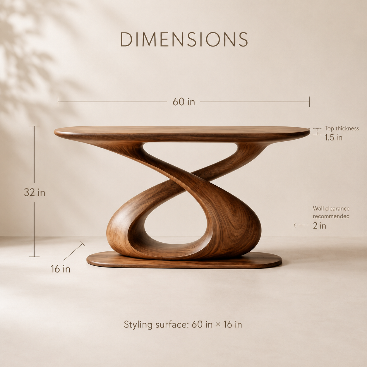 Celine Sculptural Hall Console Table - product image 09