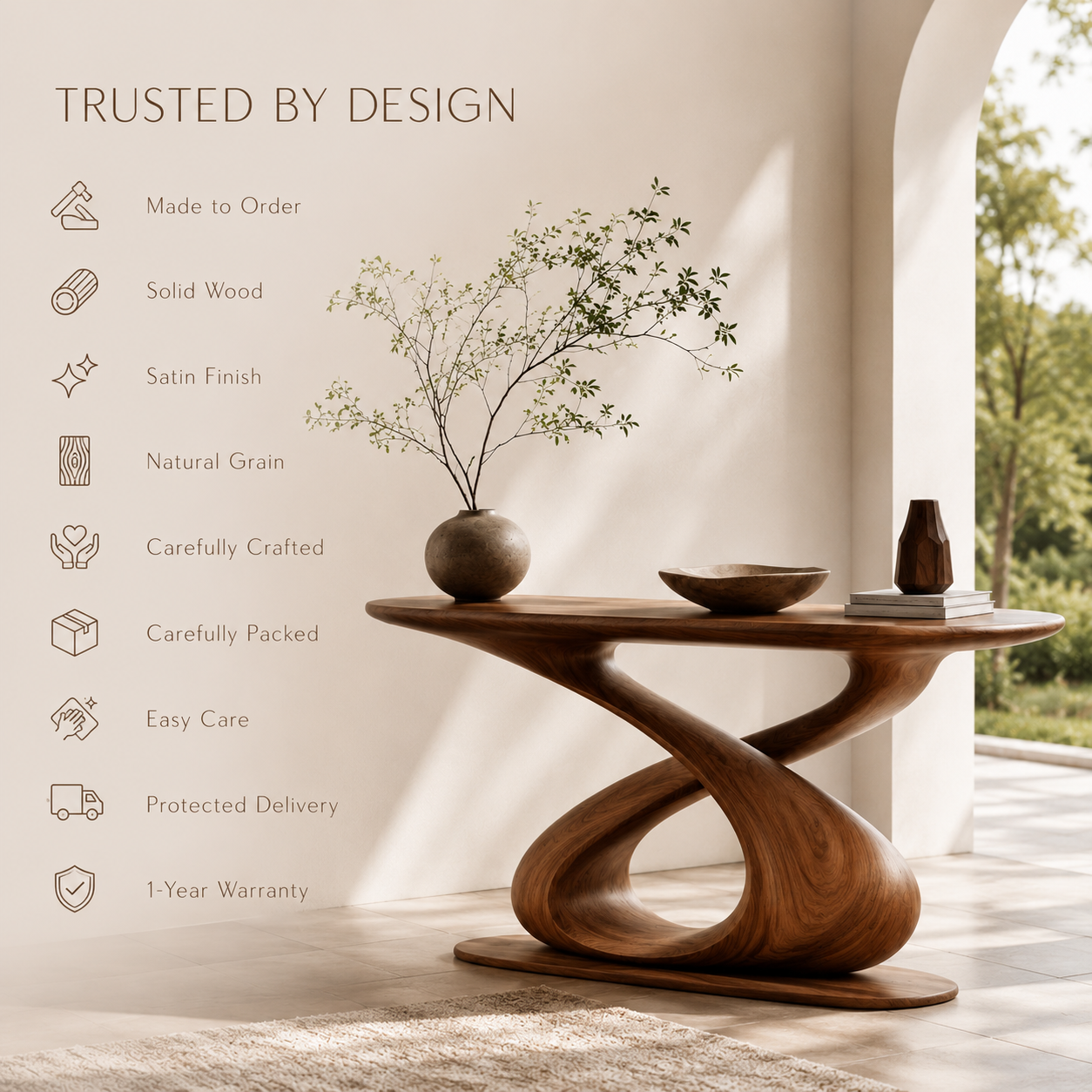 Celine Sculptural Hall Console Table - product image 10