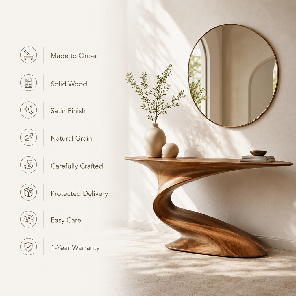 Dune Organic Wood Console Table - product image 09