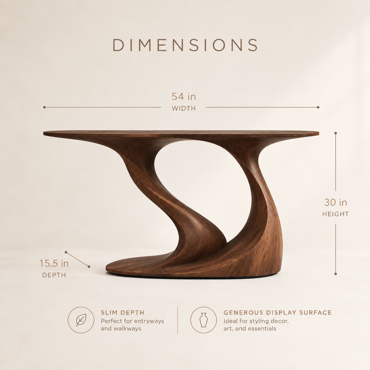Eira Rounded Entry Console Table - main view