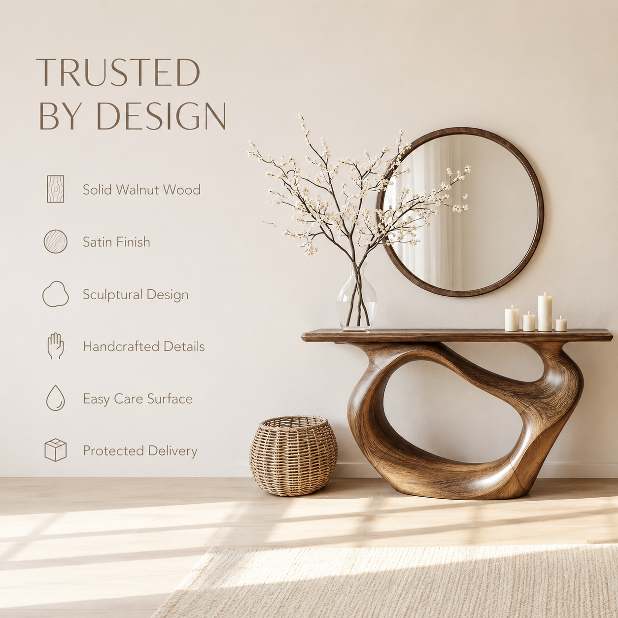 Aurelle Sculptural Console Table - product image 09