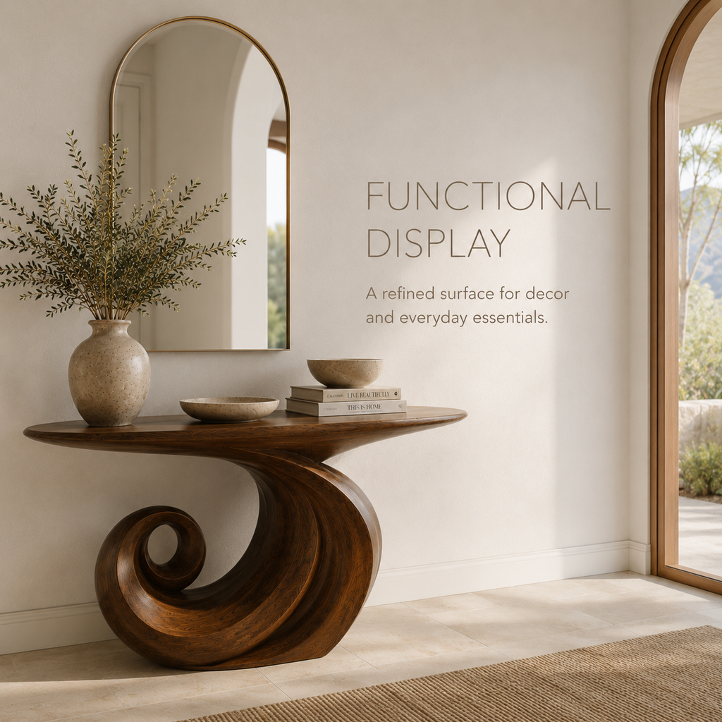 Soren Rounded Wood Console Table - product image 07