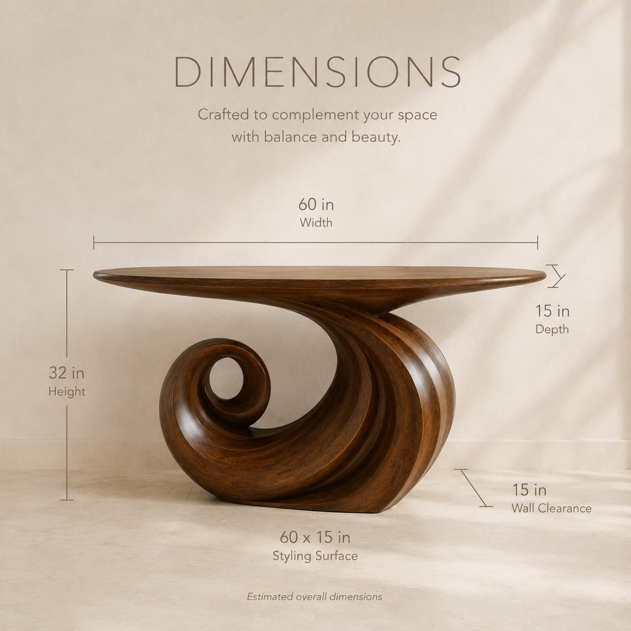Soren Rounded Wood Console Table - product image 08