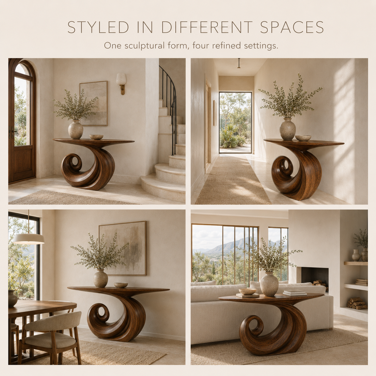 Soren Rounded Wood Console Table - product image 11