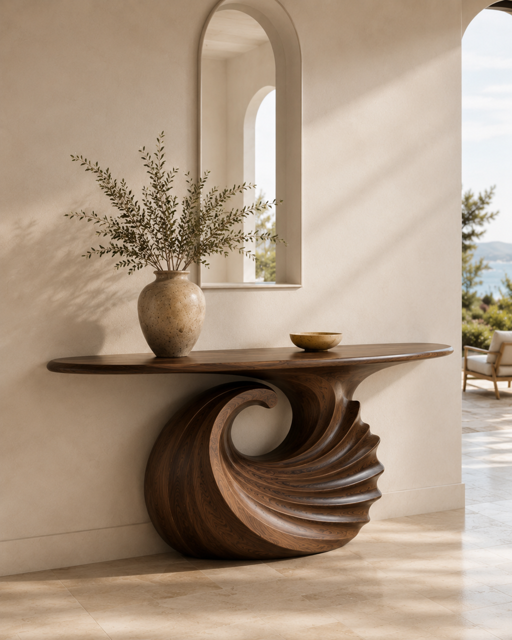 Veyra Soft Curve Console Table - main view