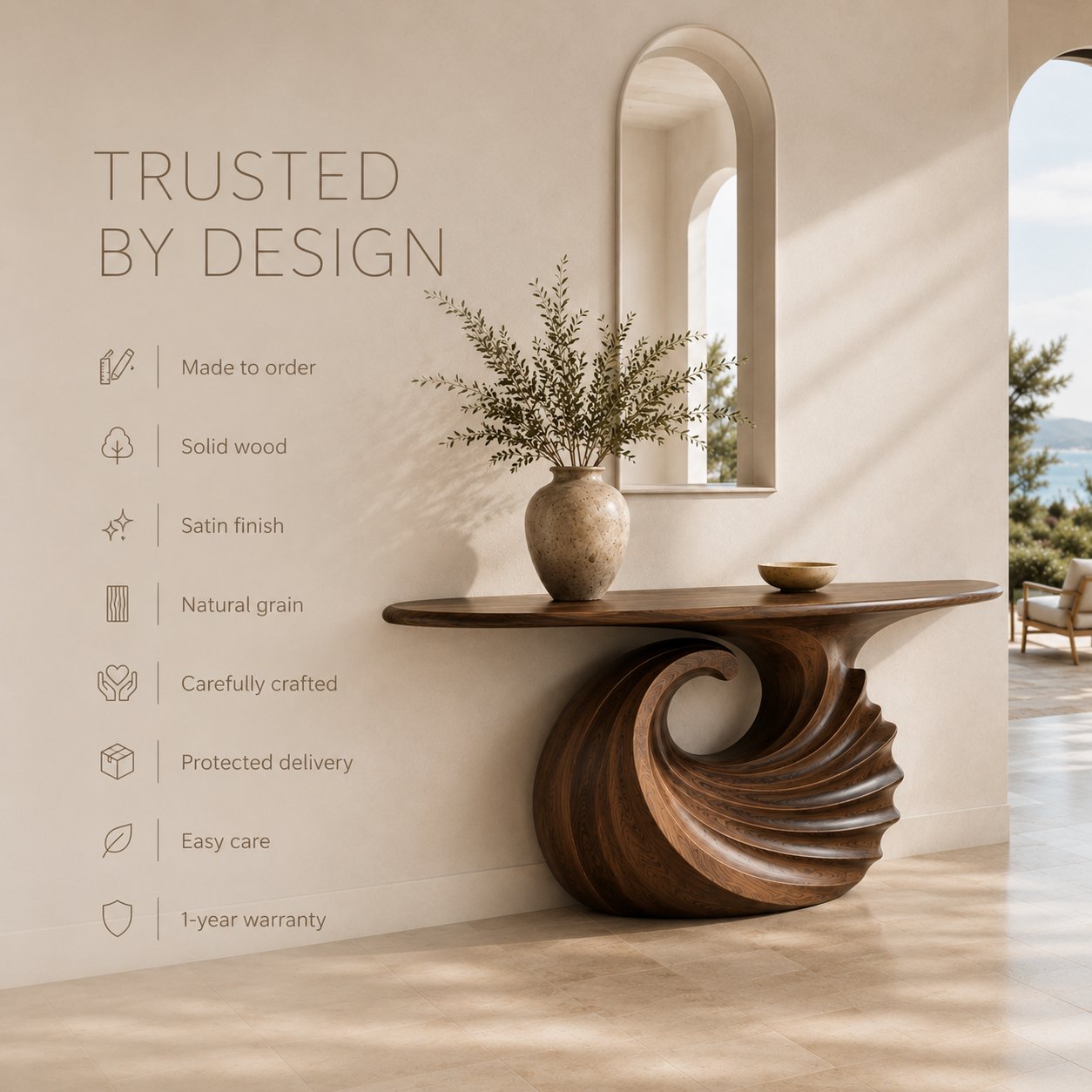 Veyra Soft Curve Console Table - product image 09