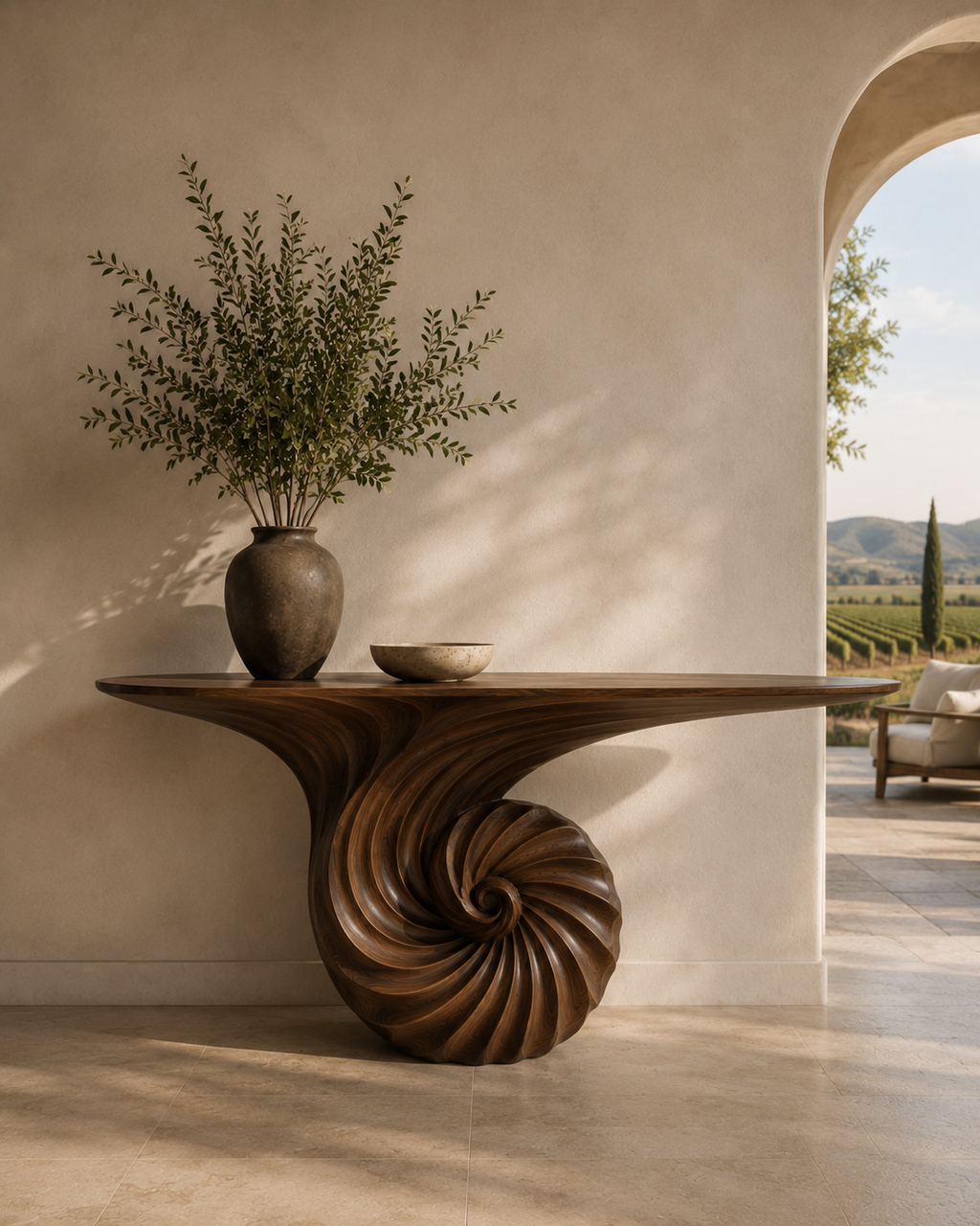 Liora Warm Walnut Console Table - main view