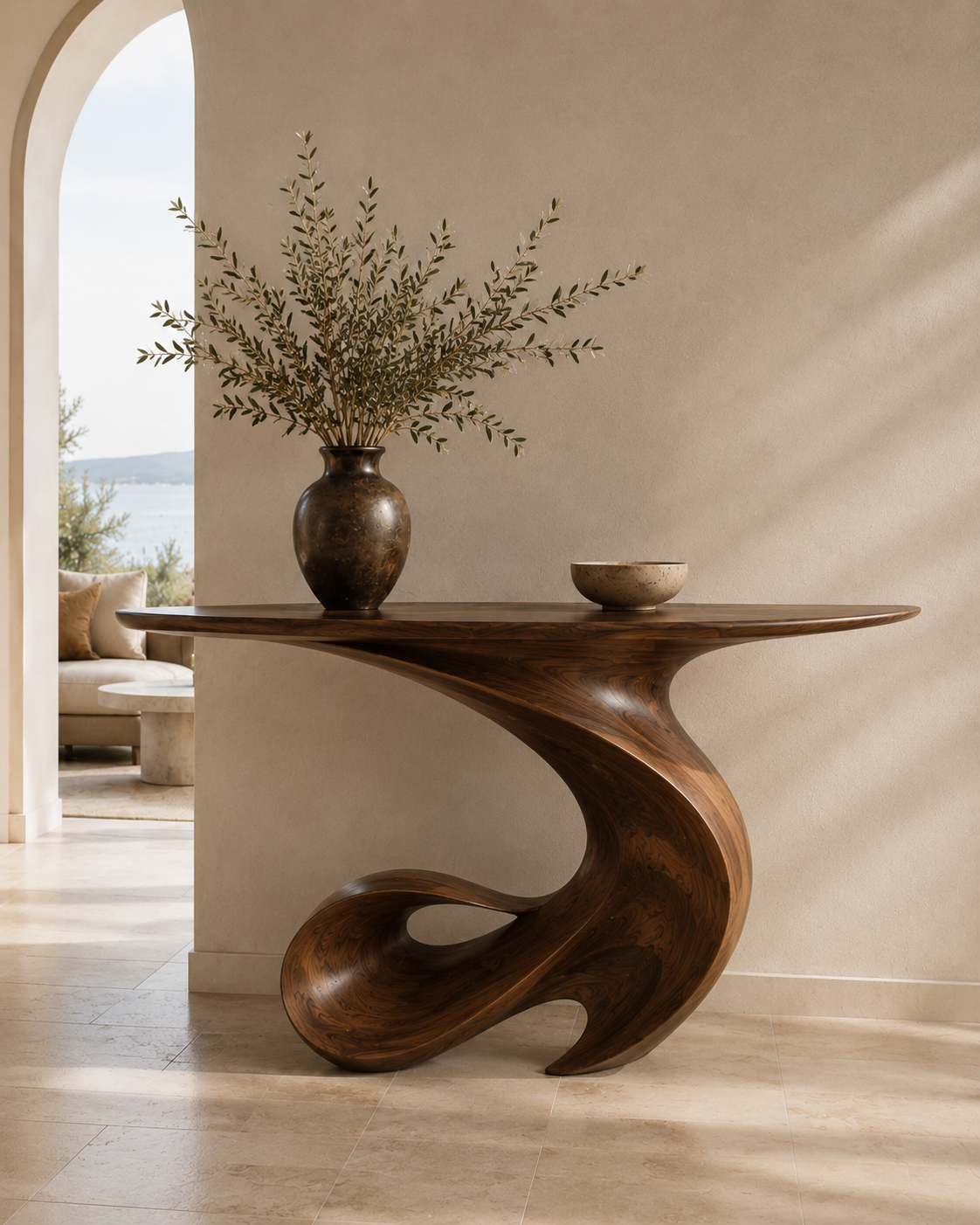 Brielle Sculpted Hall Console Table - main view