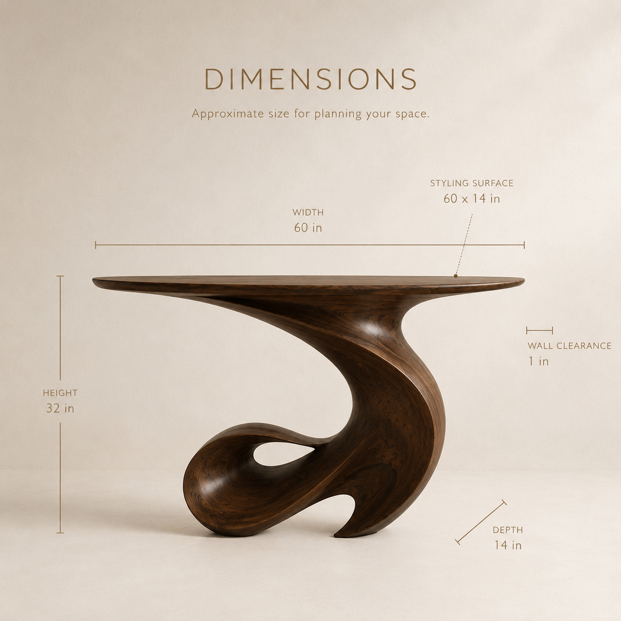 Brielle Sculpted Hall Console Table - product image 08
