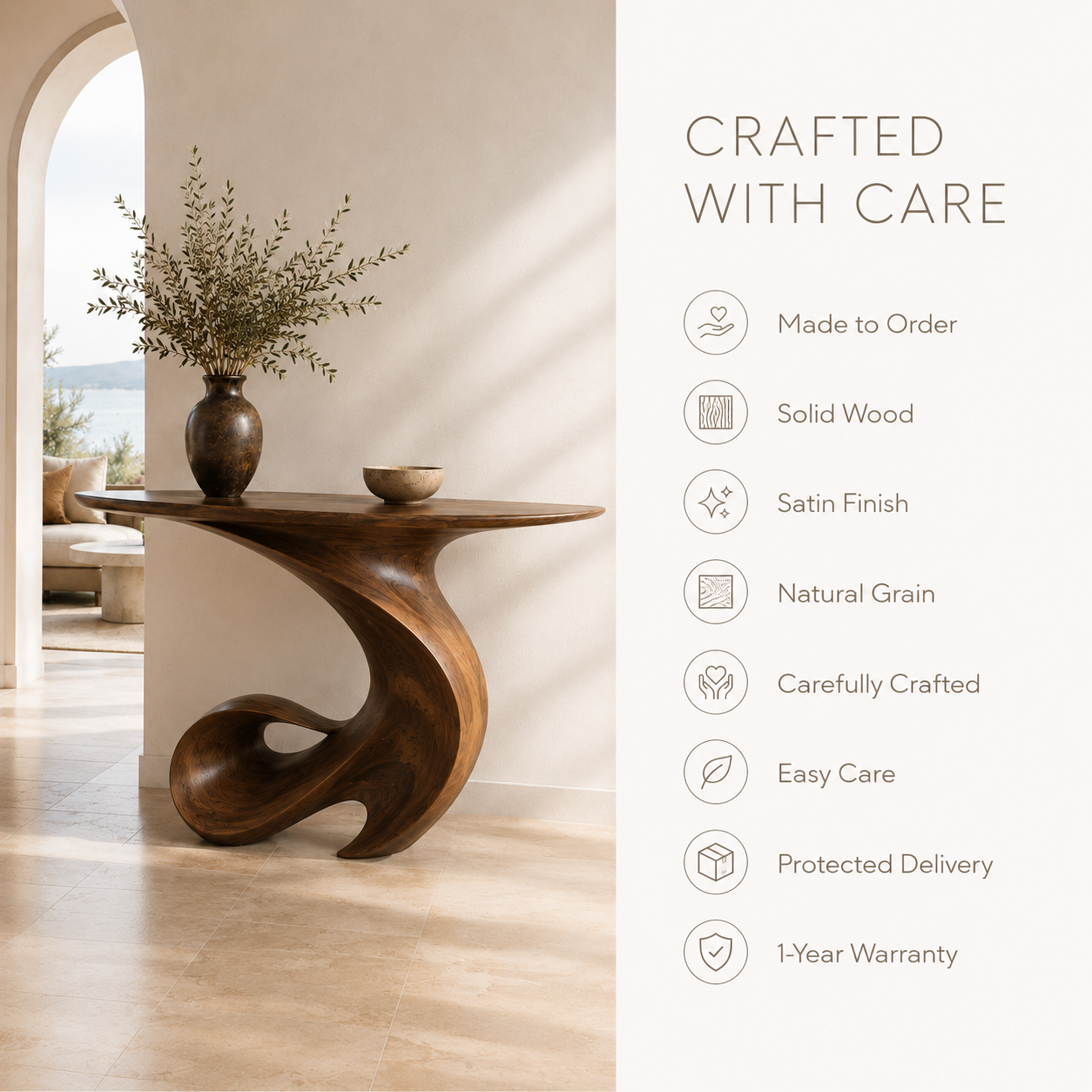 Brielle Sculpted Hall Console Table - product image 09