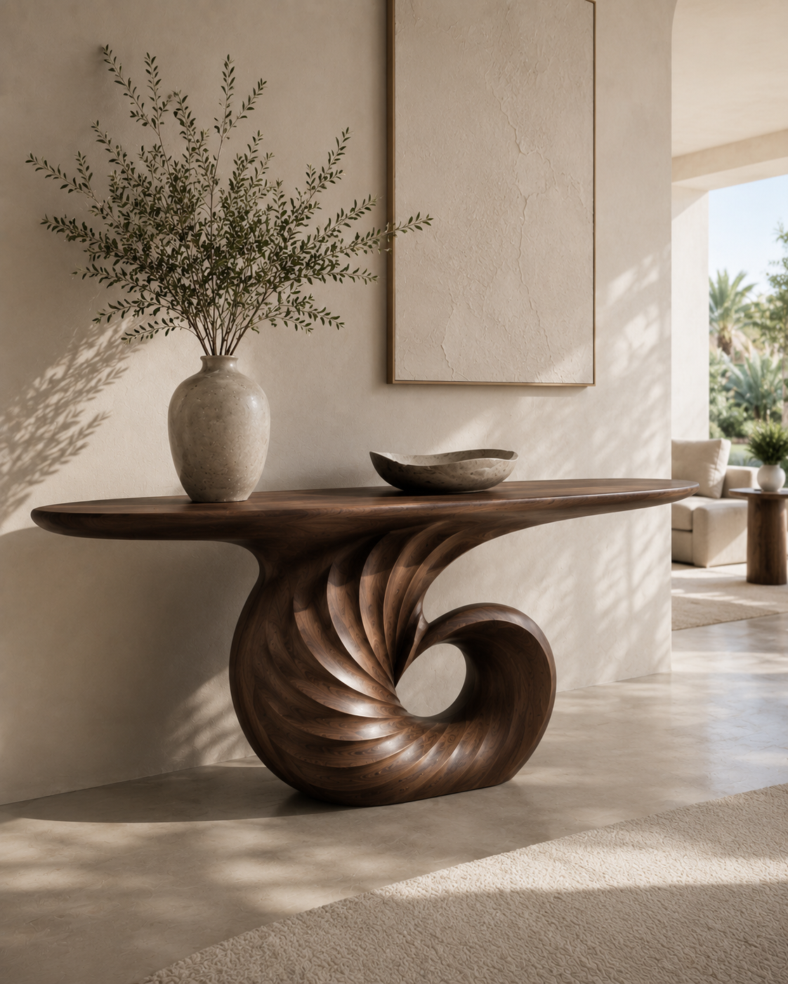 Selene Rounded Foyer Console Table - main view