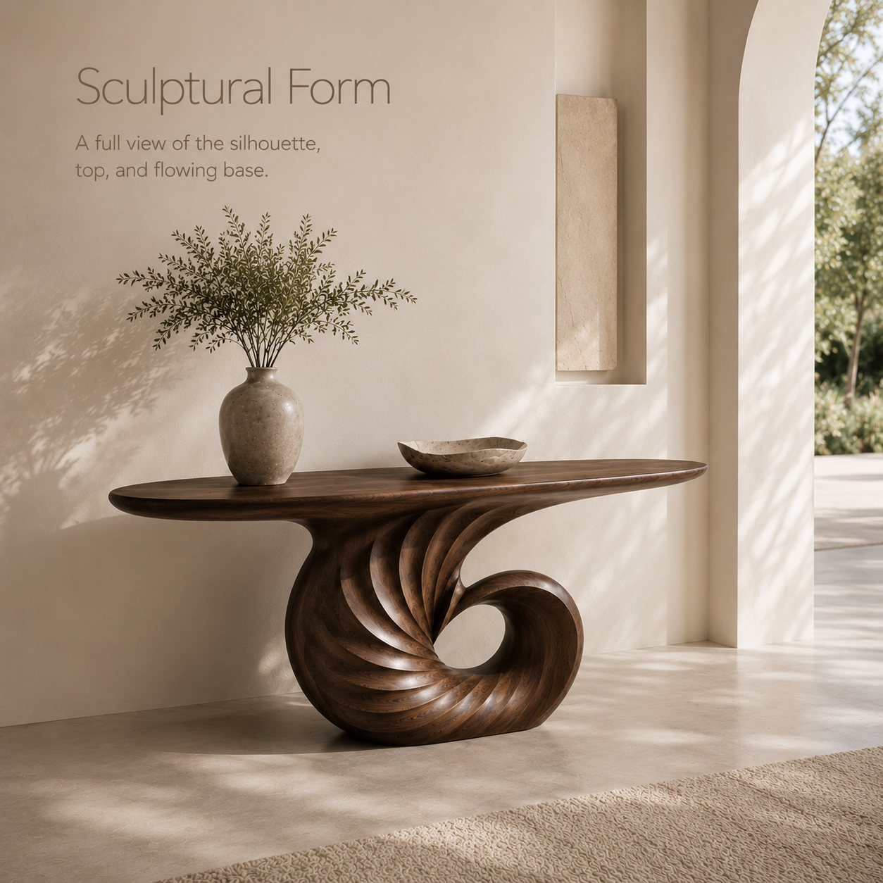 Selene Rounded Foyer Console Table - product image 03