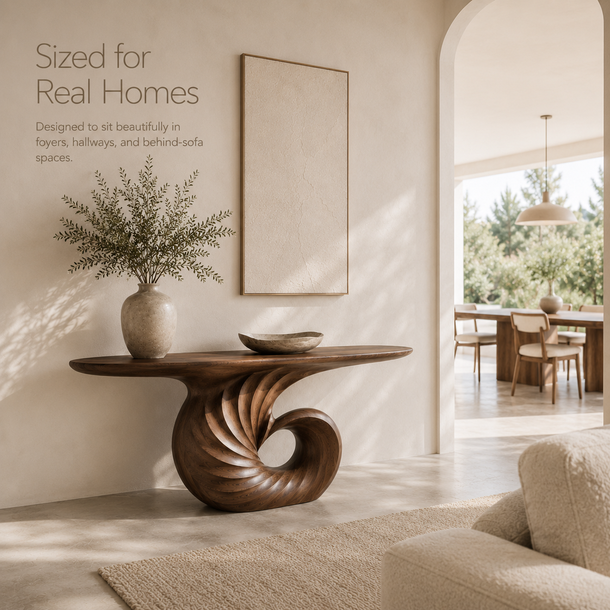 Selene Rounded Foyer Console Table - product image 04