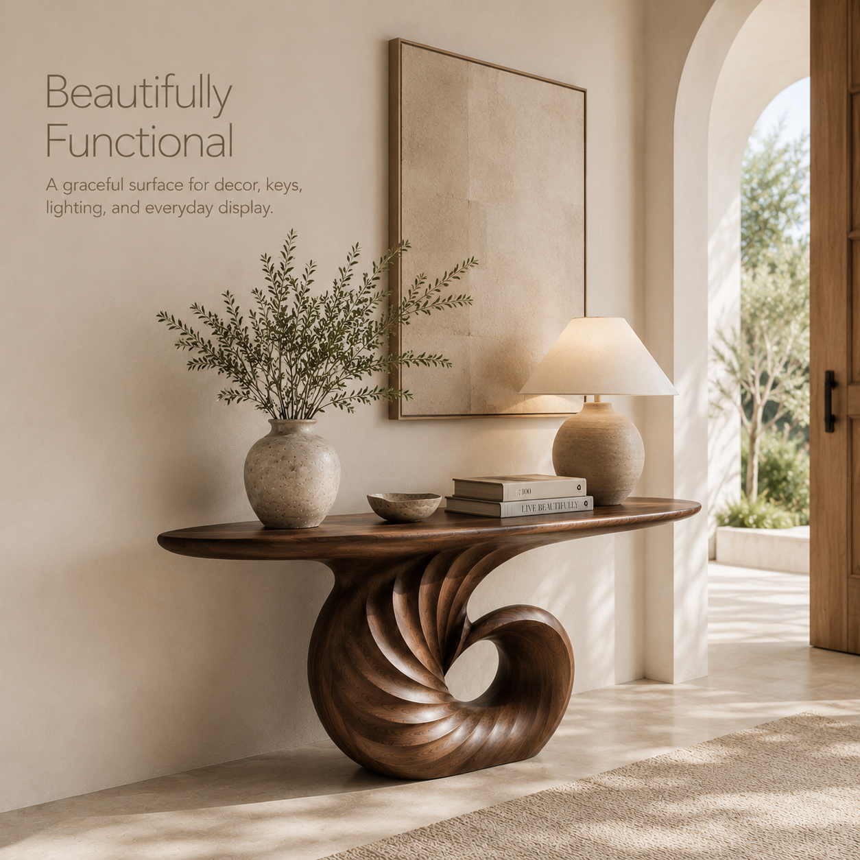 Selene Rounded Foyer Console Table - product image 07