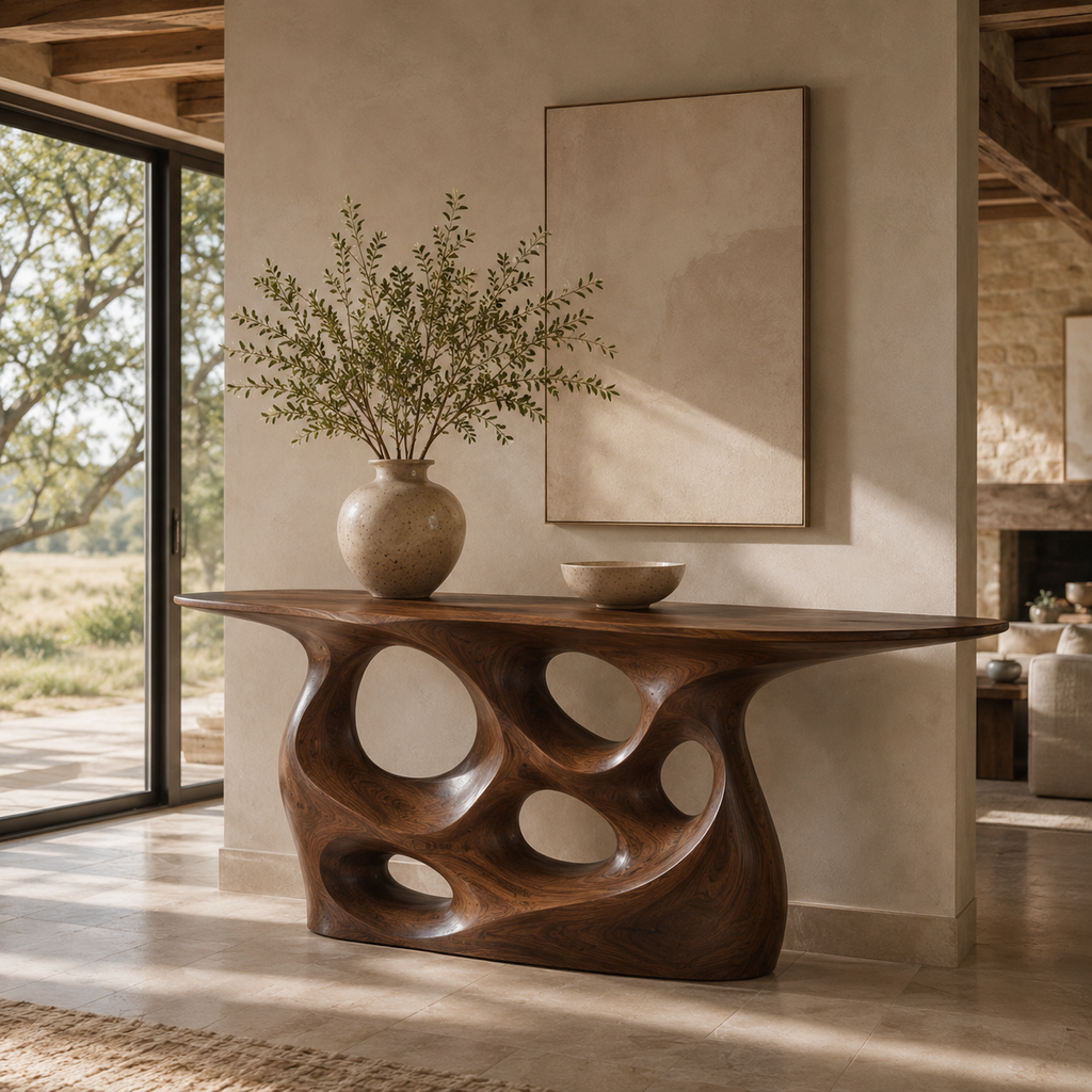 Mira Flow Wood Console Table - main view