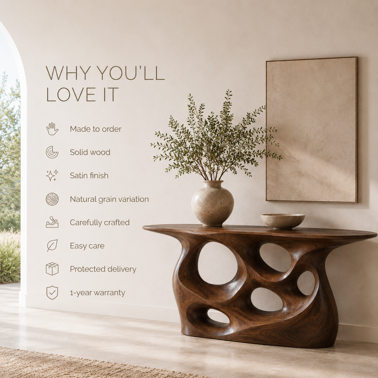 Mira Flow Wood Console Table - product image 09