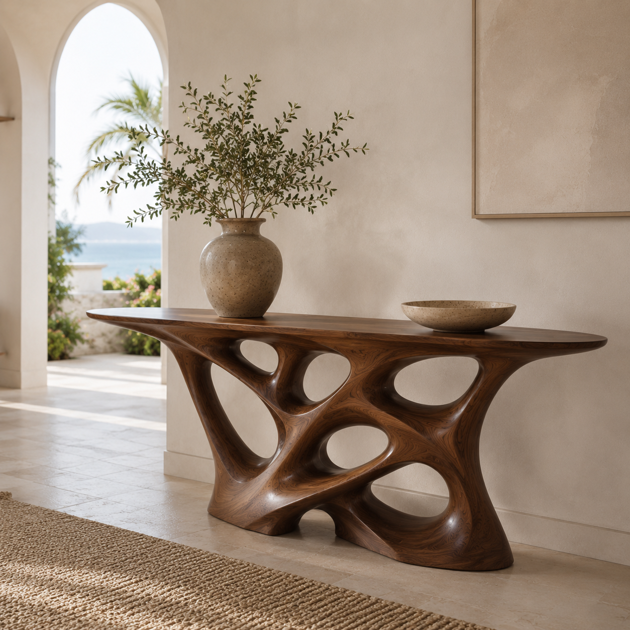 Vale Sculptural Entry Console Table - main view