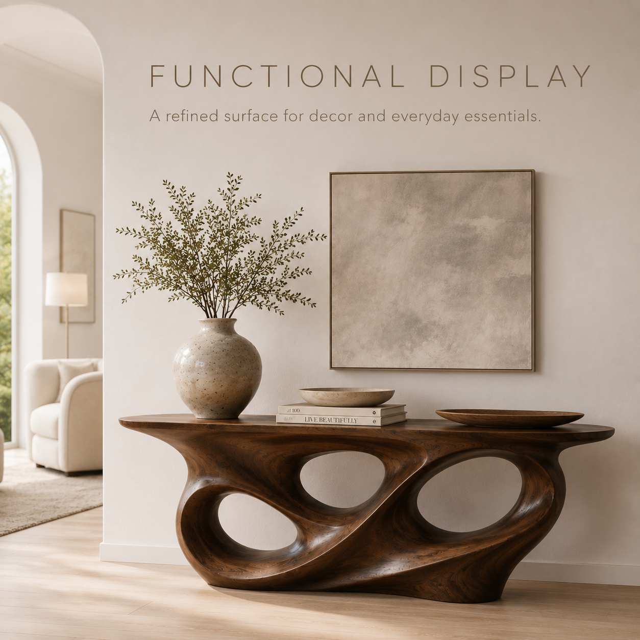 Celine Warm Modern Console Table - product image 07