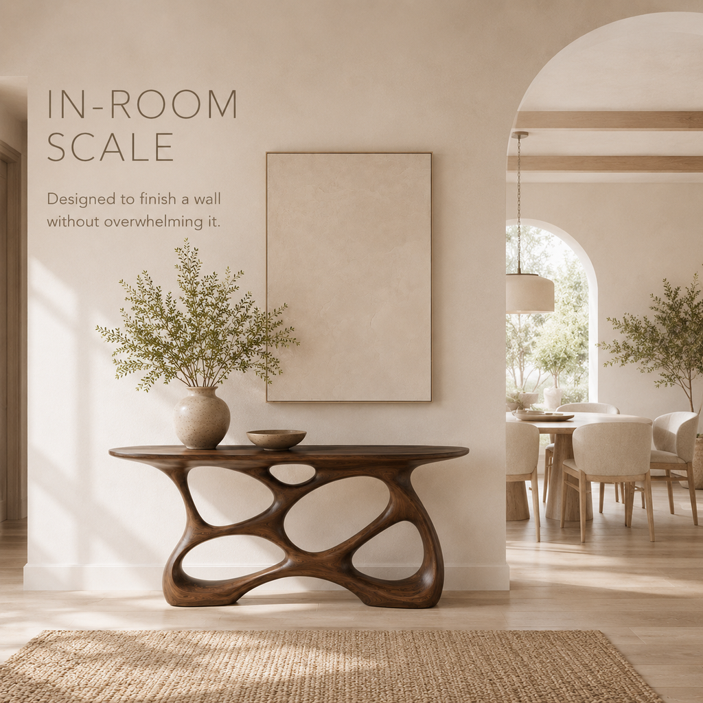 Alden Curved Wood Console Table - product image 04