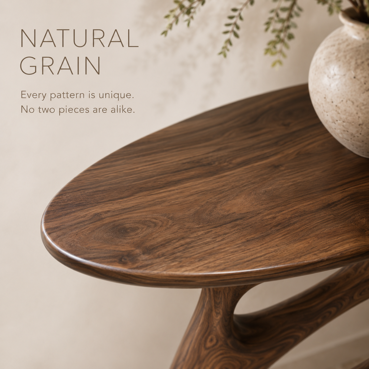 Alden Curved Wood Console Table - product image 05