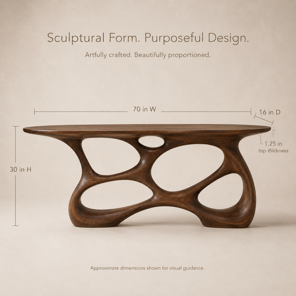 Alden Curved Wood Console Table - product image 08