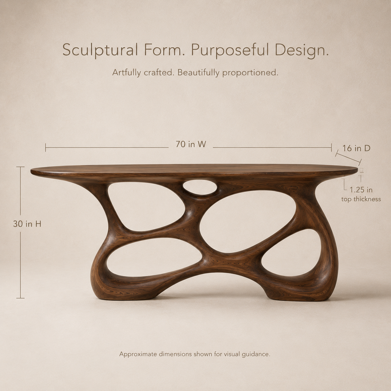 Alden Curved Wood Console Table - product image 08