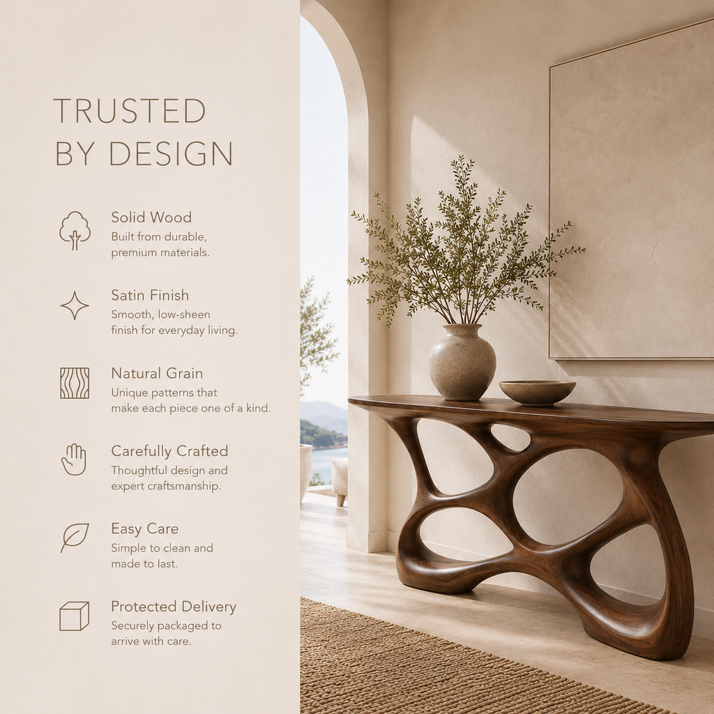 Alden Curved Wood Console Table - product image 09