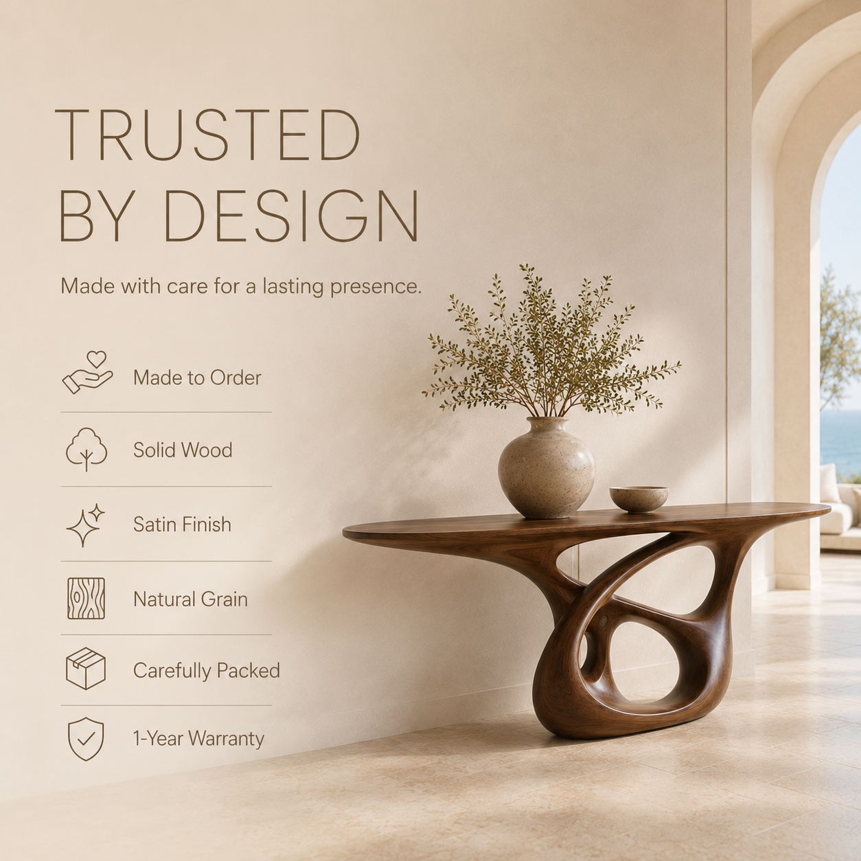 Aurelle Sculptural Console Table - product image 09