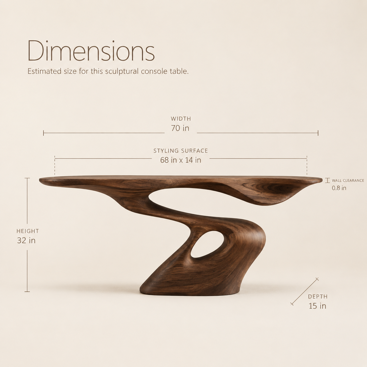 Caldera Organic Hall Console Table - product image 08