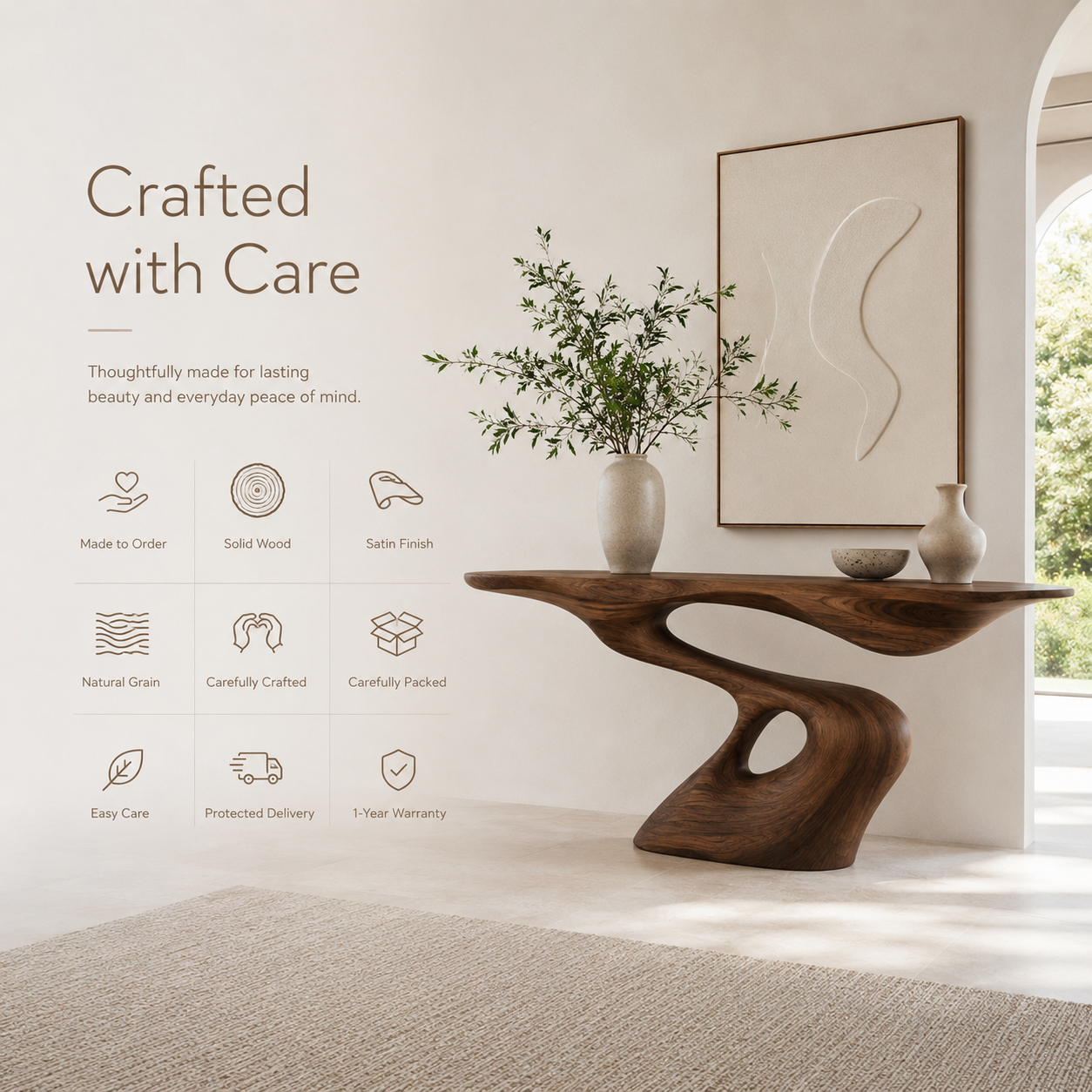 Caldera Organic Hall Console Table - product image 09