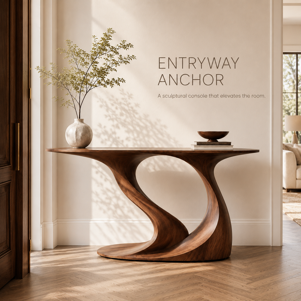 Soren Rounded Wood Console Table - product image 03