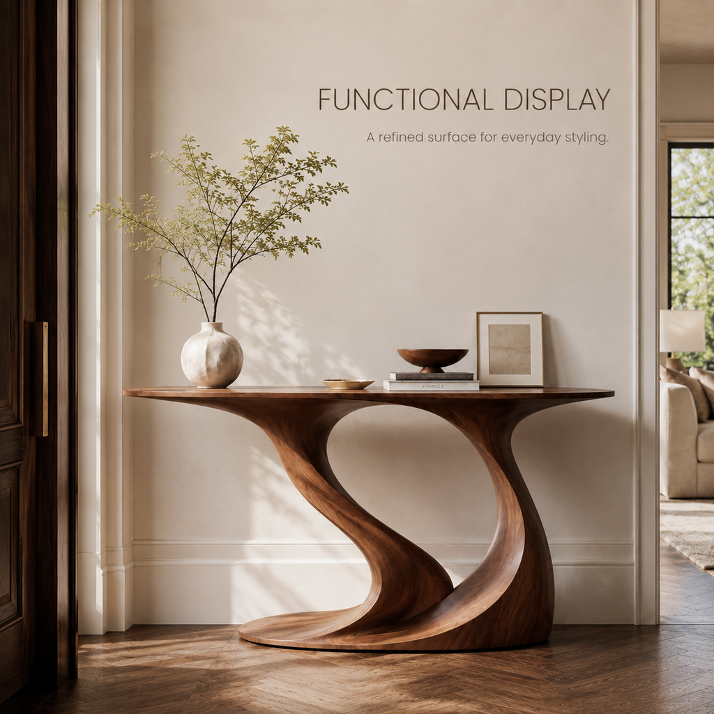 Soren Rounded Wood Console Table - product image 07