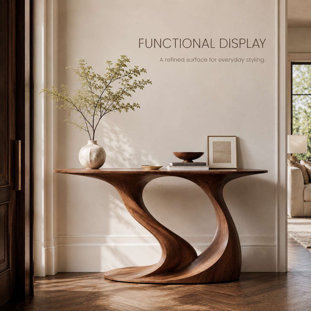 Soren Rounded Wood Console Table - product image 07
