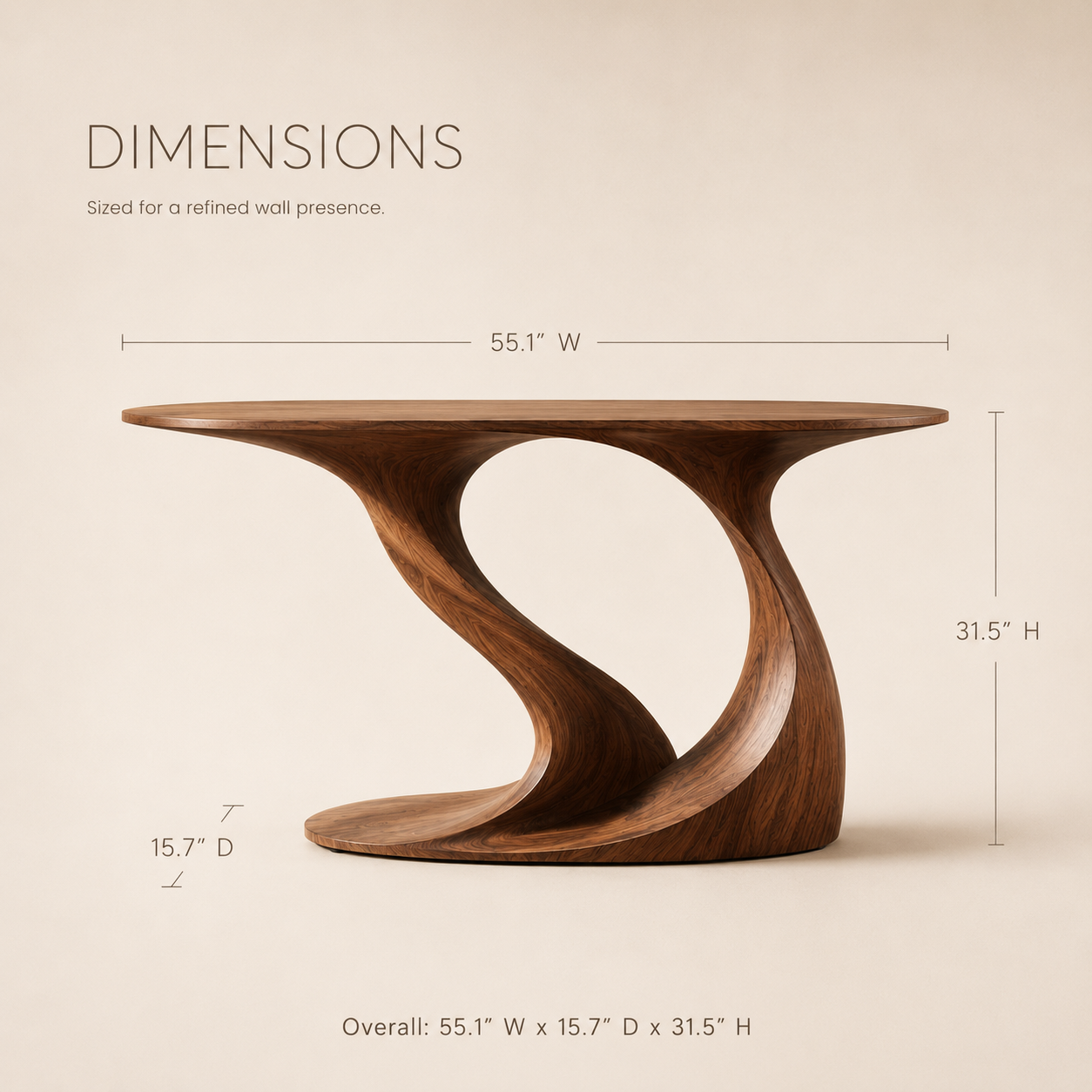 Soren Rounded Wood Console Table - product image 08