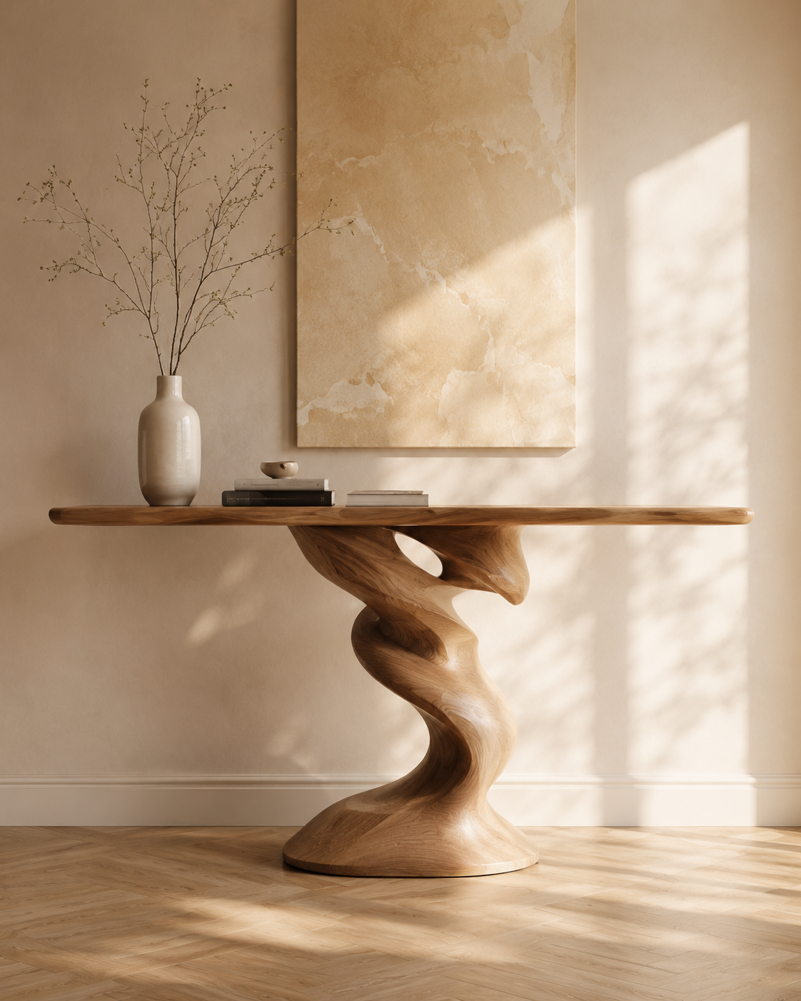 Liora Warm Walnut Console Table - main view