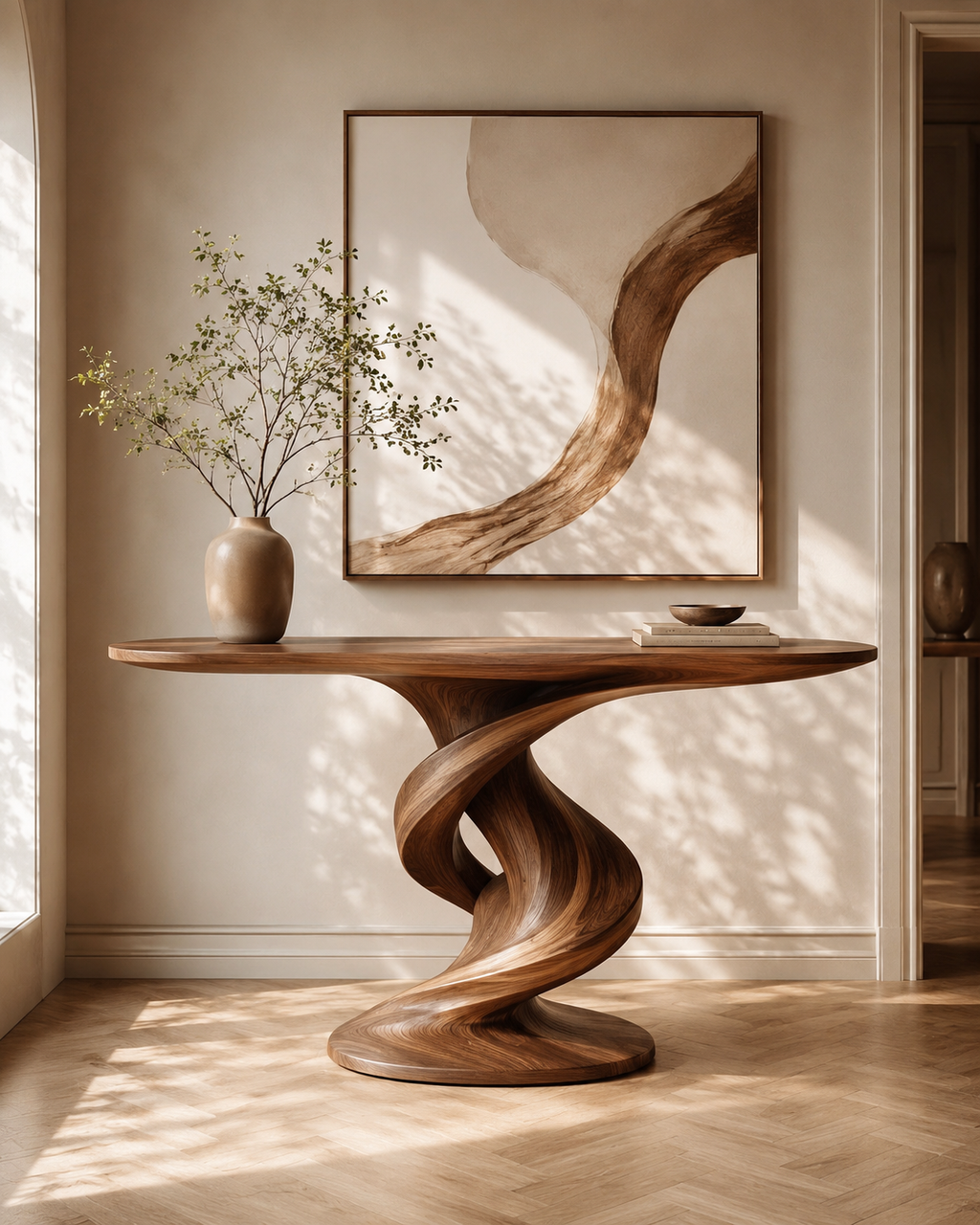 Brielle Sculpted Hall Console Table - main view