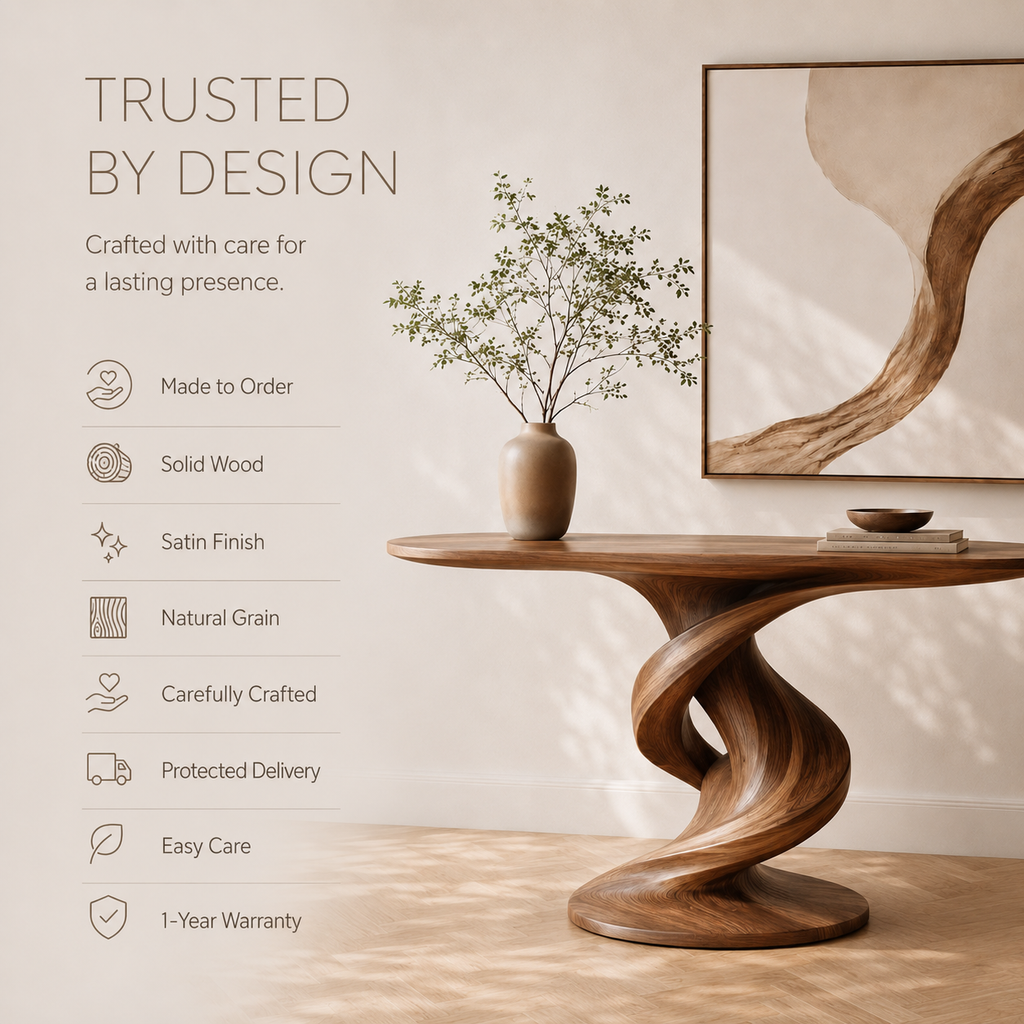 Brielle Sculpted Hall Console Table - product image 09