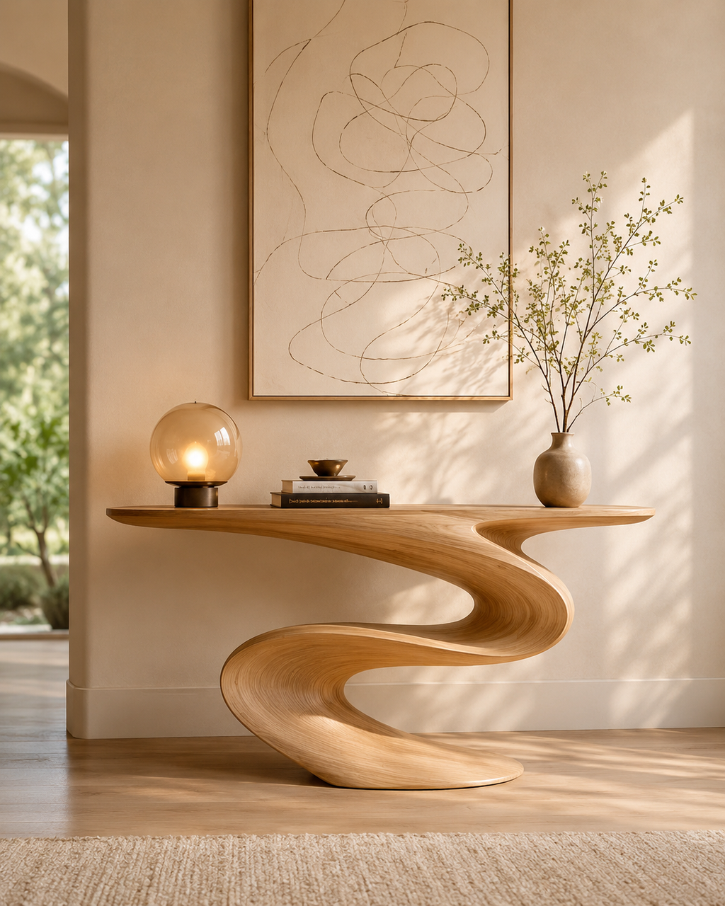 Orin Organic Modern Console Table - main view